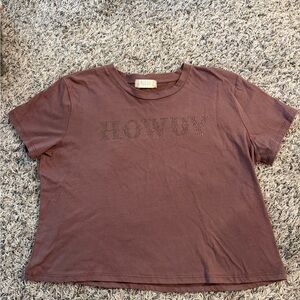 Altar'd State Brown HOWDY Stud Graphic Tee